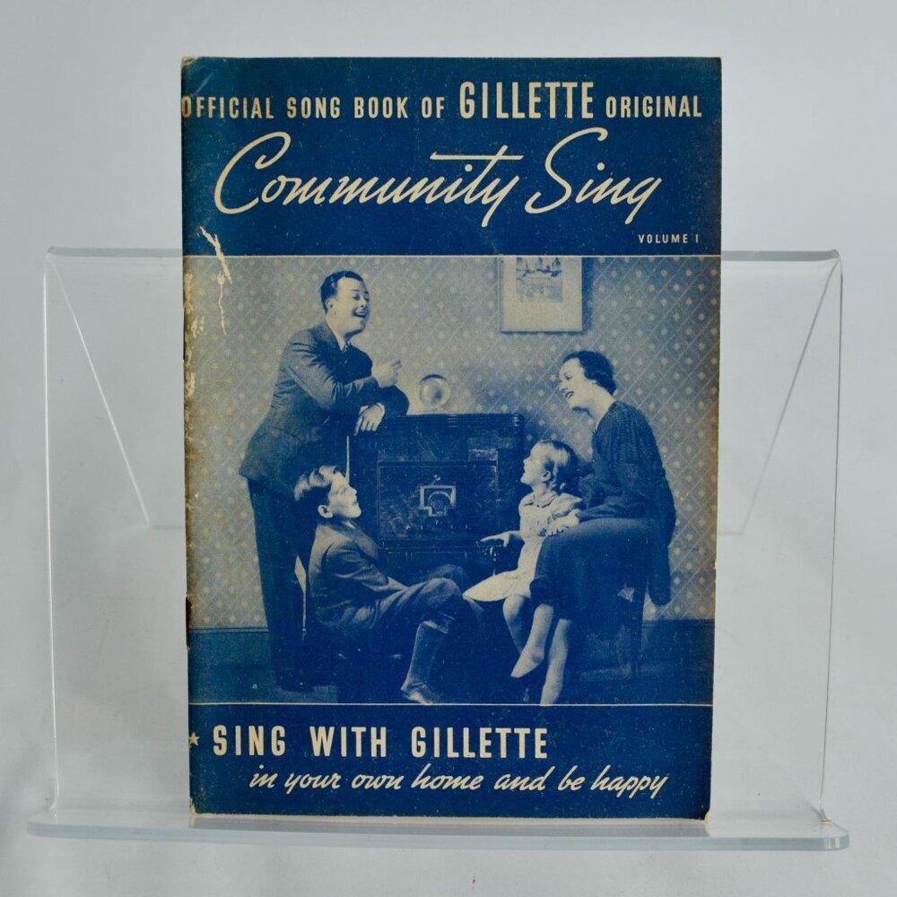 Vintage 1936 Gillette Community Sing Booklet Razor Advertising Songbook